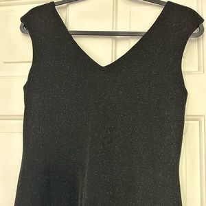 Black glitter evening dress